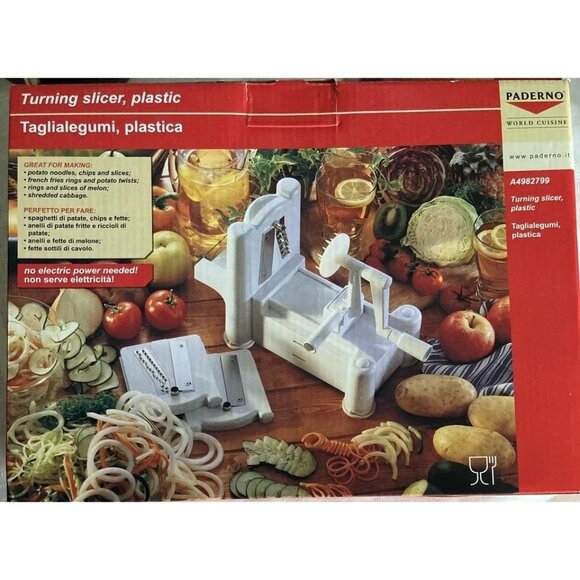 Tabletop Vegetable Spiralizer World Cuisine Turning Slicer Plastic Tri Blades - Picture 14 of 14